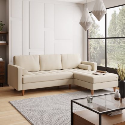 1bf9d4b9ce0ae9fa888cba7e79c5dca671ab07e59eddf56c5391cc4b8be6f1de.jpg An Image of Zoe Luna Fabric Right Hand Corner Sofa Brown