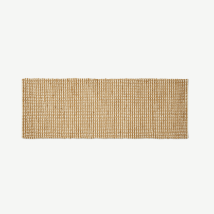 27b6ea00a07edf64e525e89553a9bd412d1112b4918d72ed01c5076d4ec92ce0.png An Image of Mumbi Textured Wool & Jute Runner, 70 cm x 250 cm, Natural