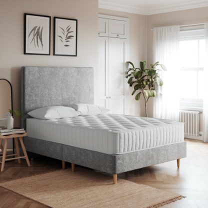291ae40e297973d3d4edf80dcbc57500f2da8d40c56237b6a21e0cfcdcff635e.jpg An Image of Platform Velvet Bed Base Black Velvet