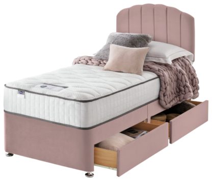 39d57a7a9d24adb50aa6de38a9422680bfd0663c820ee907d88bf6331abf95b0.jpg An Image of Silentnight Middleton 800Pkt Mem Single 2 Drw Divan Bed-Pink
