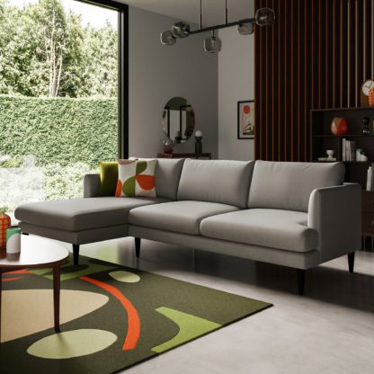 3cdedc1bb8c6acff5c94641140e09505cb4dbee5de3285045f7d78031db95227.jpg An Image of Reuben Brushed Marl Right Hand Corner Sofa Grey