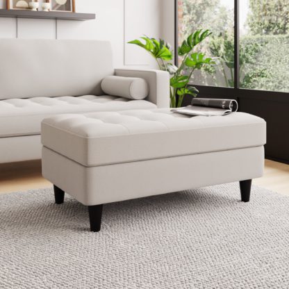 3d464c1ad394780e042471695836b4438a38153a1fb4d30ef79cd9197eaea44c.jpg An Image of Zoe Boucle Storage Footstool Light Grey