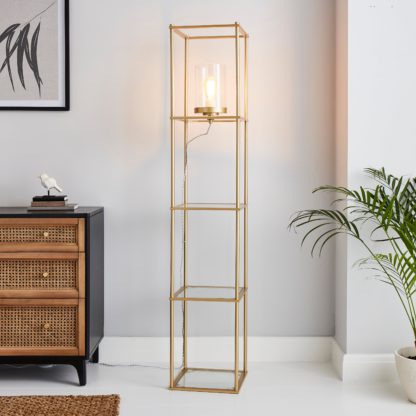 48f5f5d5f540f3697a13b40dc47487f824cb34bbbe136a481a045ab1010e0c64.jpg An Image of Claude Shelved Floor Lamp Black