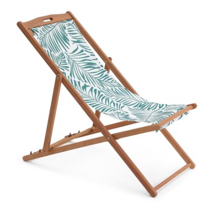 5a1ef281b1de47158824eb2ac19e5be51465b96c0278dee8f0a02aee71e108b9.jpg An Image of Habitat Wood Deck Chair - White & Green
