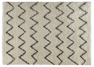 An Image of Habitat Flokati Flatweave Wool Rug - 170x240cm - Cream