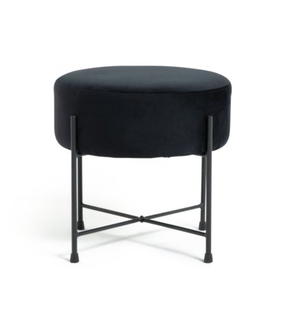 5fa35646603e30b67675ec75205f78e3f72fb1d5a289fcd13074e7a015eaed4f.jpg An Image of Habitat Jax Velvet Footstool - Black