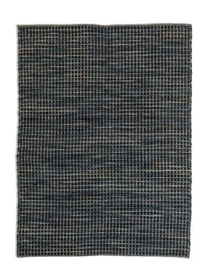 6bc76a68d27a84ab9e912b819d7b481e757400e9c9d7d478dd4aa89f7f2e6b08.jpg An Image of Habitat Leonardo Flatweave Wool Rug - Navy Blue - 170x240cm