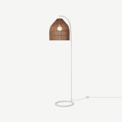 70971d4851973d0022ffced2564607f802f8950aa52de24cf0b20fdcd195b112.png An Image of Java Overreach Floor Lamp, Dark Stain Rattan & Ivory