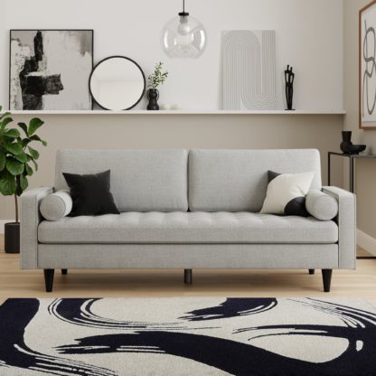 74a6e1161dea4a6dff7fc55056cfd1a1efed3ff337fc0d63a79d2fc7bd5eb167.jpg An Image of Alfie Boucle 3 Seater Sofa Light Grey