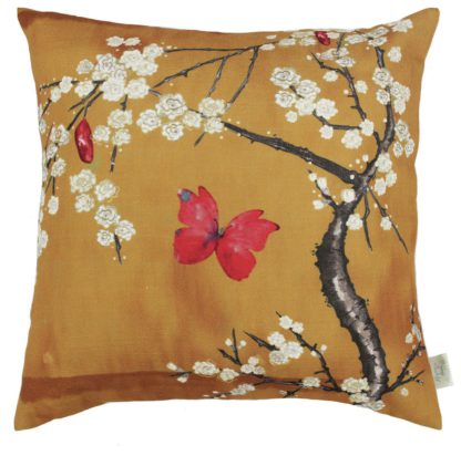 7c80a641da29e8f65063f7c1de67162e8cef27e907b25c6cc70e3981b778b982.jpg An Image of Angel Strawbridge Blossom Butterfly Cushion Basil - 45x45cm