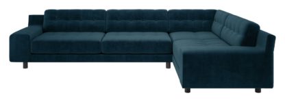 93f3c560c8f368d3e2756fc1099625e4306d3f512bb42eb65713b47325bdf594.jpg An Image of Habitat Hendricks Left Corner Velvet Sofa - Moss Green