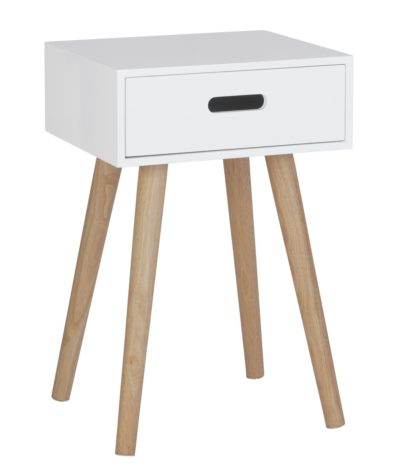 9c99915435514fab243d9ffe851bc15eb263f43520d26dd8a051e3d3326b65b6.jpg An Image of Habitat Cato 1 Drawer Side Table - White