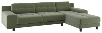 a9a074b72d32a8b2b340c14902653d9f299ac510f585c6cea471330833a8a3ac.jpg An Image of Habitat Hendricks Left Corner Velvet Chaise - Sage Green