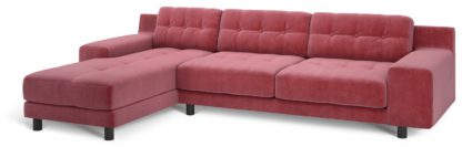 ada2b85f8f2df3c79675b6ae330df300a296682c40e1a8a5fe34f04a2fc485a1.jpg An Image of Habitat Hendricks Left Corner Velvet Chaise - Ink Blue
