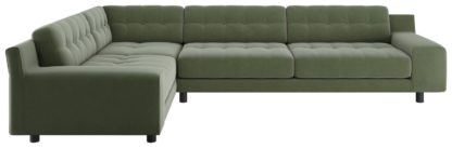 ae9508fe12cd4ff778cab9d14dec43b5ba8fe199bad10914ef17890a57ebecc0.jpg An Image of Habitat Hendricks Right Corner Velvet Sofa - Sage Green