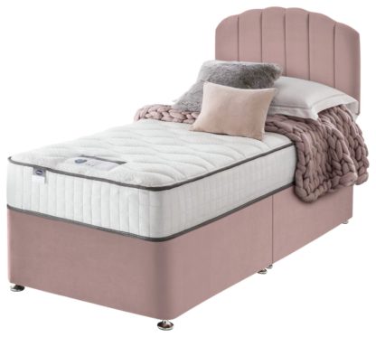 bb22f0ea6b460f0bcc315543001f7d0a9945b6b81c76f691fb30e24f0956b4ed.jpg An Image of Silentnight Middleton 800Pkt Memory Single Divan Bed-Pink