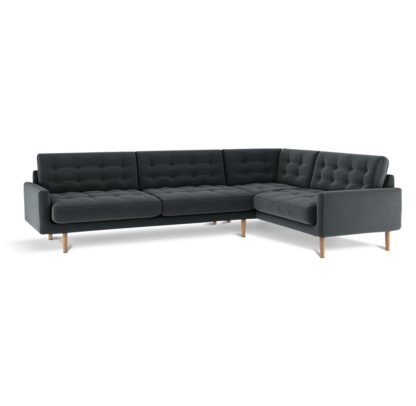bbe5787dc7c9905b3e6c4feaf3a8813c889a6a8f05ded426c43bf078baf7e3a7.jpg An Image of Habitat Fenner Left Corner Fabric Sofa - Dark Grey