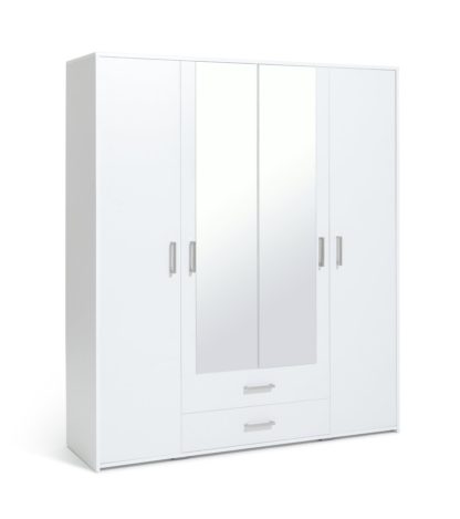 c78354fb9d2220009fc5fd9331ec502539d2ad83d163547cd30b682cbca1059f.jpg An Image of Argos Home Oslo 4 Door 2 Drawer Wardrobe - Black Oak Effect