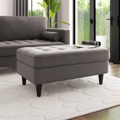 cf7e13b9e63d8b97dbac8fb2d6e972fe06583f0d1f3e7b15e6a26f0ec653e1ec.jpg An Image of Zoe Velvet Storage Footstool Luxe Navy