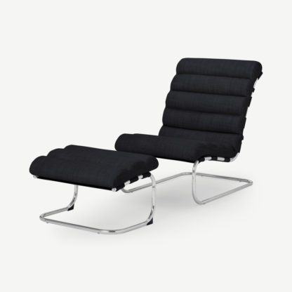 d49477b3a422d3f59803be056e90305cda460289b5589282adf453f49de08a7c.png An Image of Bedford Accent Armchair & Footstool, Twilight Loop Textured Boucle