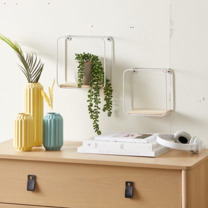 dd2d69cfceee012e36a9c55f24a5abf5960b7bdcda254cf2df40e504ef3f061a.jpg An Image of Square Shelving Set of 2 White White