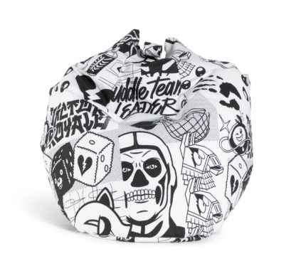 df90149e41ddcb2818e8405222dc879b56218c739a1db7348f5a2ffbf7740a3c.jpg An Image of Fortnite Kids Black & White Fanzine Bean Bag