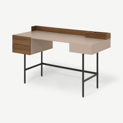 e1d9693b03aa9068f322506e3b364306b0553b7d2bf05e1164ae40526541c5c3.png An Image of Heaton Wide Desk, Cappuccino & Walnut Effect