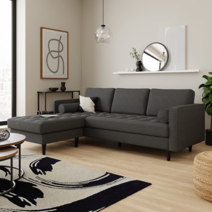 e6405480f86ac40d4ee4bb70d8879c5a898b64329cf8c0676644c3f68e14574b.jpg An Image of Zoe Luna Left Hand Corner Chaise Charcoal