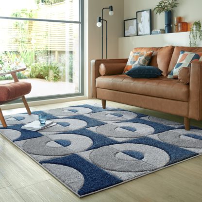 e95b8c288ef0331ddbfd56b74b5cdac8c29d8fd4bbb7c4b4d3c5e9bd92a059f8.jpg An Image of Elements Ivar Rug Navy Blue/Grey