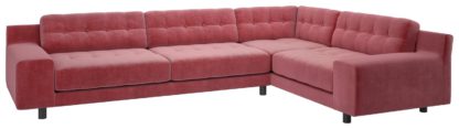 e968cf35844a3fe9d133e7cd83540a51d140da35af874cb1b3707c7c7a324366.jpg An Image of Habitat Hendricks Left Corner Velvet Sofa - Moss Green