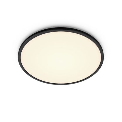 ec56a70f40d0af25cadb6afacb172373db1fc288de8a5bcc3da7775746f82d79.jpg An Image of Philips Super Slim Flush to Ceiling Light - Black