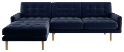 f1d452d542cf39d8be830edaad4285639f7c2001c7d7567174d6152ad9136774.jpg An Image of Habitat Fenner Left Corner Fabric Chaise - Navy Blue