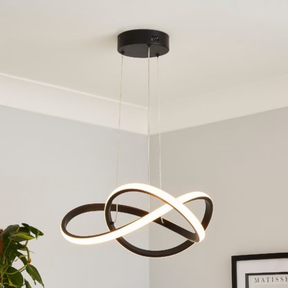 f70f190db2012e4e3526889d70f0f251c1c943c56ed4c22f4f25d04c10f723d3.jpg An Image of Boston LED Infinity Pendant Light - Black