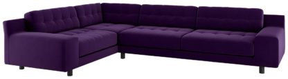 ff2734f2c3f72fdf831c839b40acee124762b54b42b972dd76a7b338eae699b0.jpg An Image of Habitat Hendricks Right Corner Velvet Sofa - Dark Purple