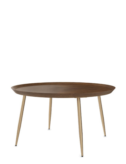 643e68dea51bbbef5619bf0ee560c554720f4abb34e85d2f6dd3b04727ba91c0.jpg An Image of M&S Round Mango Wood and Brass Coffee Table