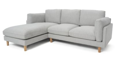6dd2ed2fea7b056bb987132fd7a90319809ce17e82b4e096bab30f889a96e21e.jpg An Image of Habitat Salome Left Corner Fabric Sofa - Light Grey