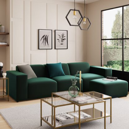 80536f49441396807d5864190509eacd2262bee2e9f6fd8da145ba84e62dca8f.jpg An Image of Modular Cruz Grey Velvet Chaise Steeple Grey