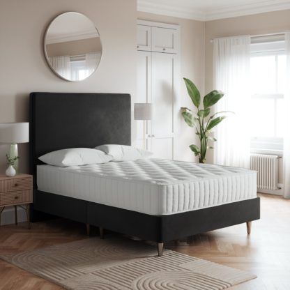 9c09d6f4dd1caa8d689e64eb96ac5f1b877bd8483a0e710c611ae078e44aee95.jpg An Image of Platform Velvet Bed Base Black
