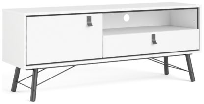 a13c79170faa0c0bcf22b4555e0951462ae71f9c5865ebb9c7d44d1fa54b3b3c.jpg An Image of Ry 1 Door 1 Drawer TV Unit - White