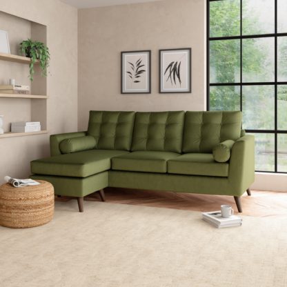 aabb47860edcd43742d8290d91641859f5f0cbb5fb151b81f8ef057f8730b27a.jpg An Image of Lewes Luxury Velvet Large Corner Chaise Luxury Velvet Old Gold