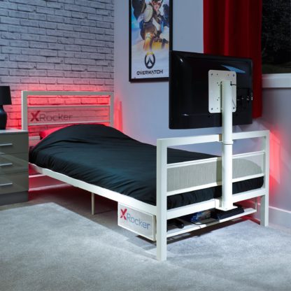 d752a10a112fd4de34a518c5f23b91c6ccbfc422de1a7963fe4abf692e3951bf.jpg An Image of X Rocker Basecamp Gaming Bed with TV VESA Mount Black
