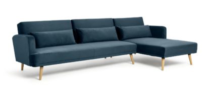 da6252f5359096aec729022c9000a83b20b9e2bbeecd88b647831e5cf8d15dd8.jpg An Image of Habitat Andy Left Corner Velvet Sofa Bed - Navy