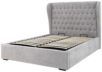 00d2f4b7e307c14dea9e0c2dac2a4fcf25f49fde47b555b603038c33eb8fdd17.jpg An Image of GFW Dakota Kingsize End Lift Ottoman Fabric Bed Frame -Grey