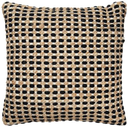 04f5c7d4dbb370372c4ade7cf00521acd7cdc152c98f4cf3efe7739dca96e7fa.jpg An Image of Habitat Jute Mono Check Cushion - Natural - 43X43cm