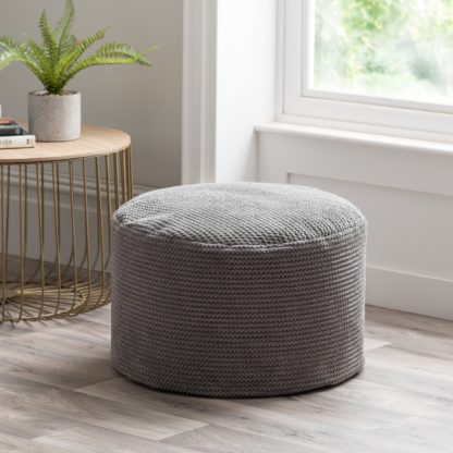 0bcfcdca5cd5236564aa31295f6432ad9c8e4dd0023cdb1a478b2fe3f345f4c8.jpg An Image of Jenson Charcoal Waffle Pouffe Grey