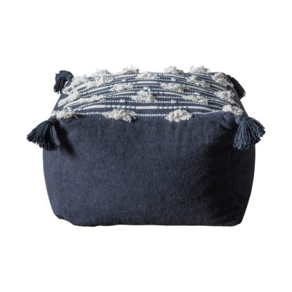 0f62e30a0f01900ffa921f45999770566f74eac9d253dcf54b7bb20579680837.jpg An Image of Bingo Black and Cream Pouffe Black