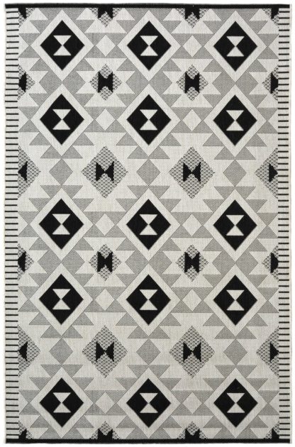 49eeabac4edceec1cdda4c337f335684fe3b047c339e5431ae858bbb095d8080.jpg An Image of Indoor Outdoor Chequerboard Mono Rug - 120X170 cm