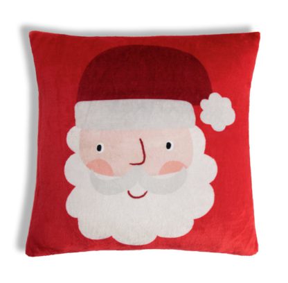 4c15e793916c43f6af85e1ee50db16ced6fd5b49faac94727addb9567c27173b.jpg An Image of Argos Home Santa Printed Fleece Cushion - Multi - 43X43cm