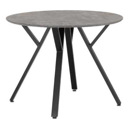 7c1b803ad10301bc10642e0e5e70949631b29904f68d0a87f77590af0ae073c9.jpg An Image of Athens Round Concrete Effect Dining Table Grey
