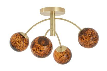 e27018274676d19660c6ec90f922e90de0e4deca2e1f1ef24fdbc7e5965f88e2.jpg An Image of Habitat Hayle Tortoise Shell 4 Light Ceiling Light - Brass